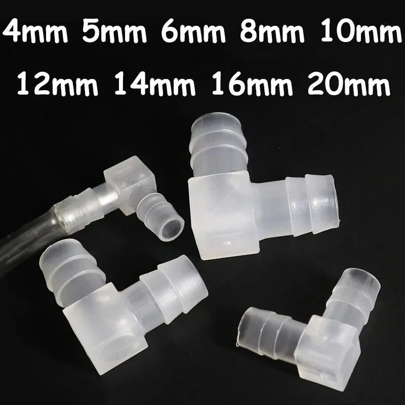 

1/2/5pcs OD 4-20mm Equal Diameter Right Angle Plastic Joint L Type Semi Transparent Pagoda Connector Hose Barbed Pipe Fitting