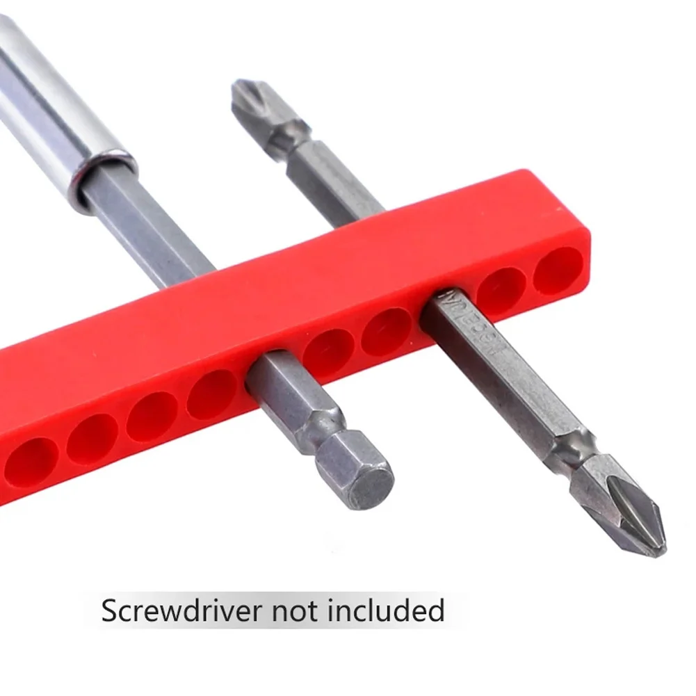 5PCS Screwdriver Bit Soft Holder 12 Hole 1/4 Hexagonal Screwdriver Bit Plastic Screwdriver Storage 6.35mm Tool Accessories