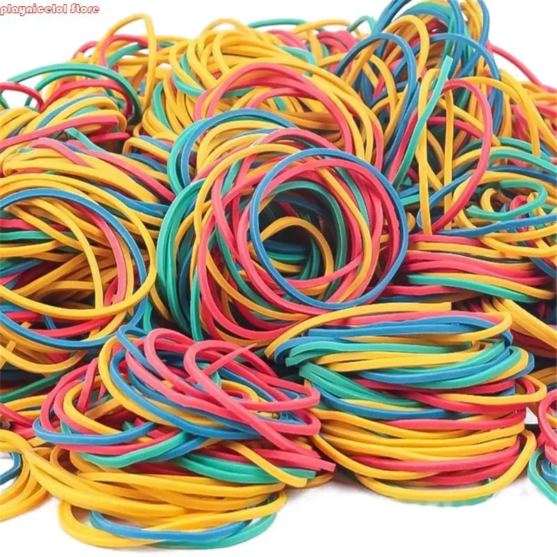 

E8BA Bulk 400 Multicolor Elastic Rubber Rings Multi Size Home Office Essential Sturdy Stretch Bands for Storage and Binding