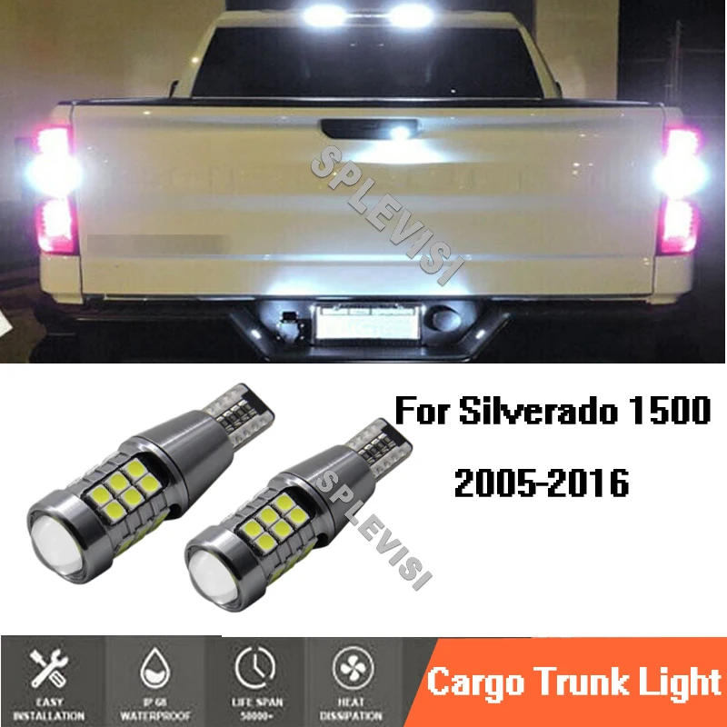 2x LED White Conversion Light Kit Cargo Area Trunk Light for Chevrolet Silverado 1500 2005-2019 2006 2007 2008 2009 2010 2011