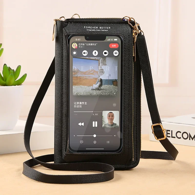 Women Crossbody Bags Touch Screen Cell Phone Purse 2023 Fashion Shoulder Bag Mobile Mini Wallet Card Holder Handbag for Female