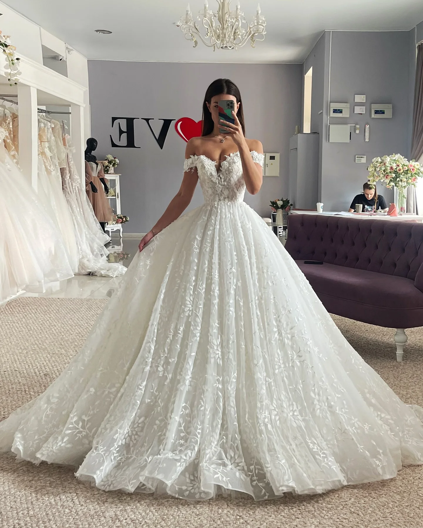 Vestidos de casamento de renda para noiva, fora do ombro apliques, pérolas vestidos de noiva, 2022