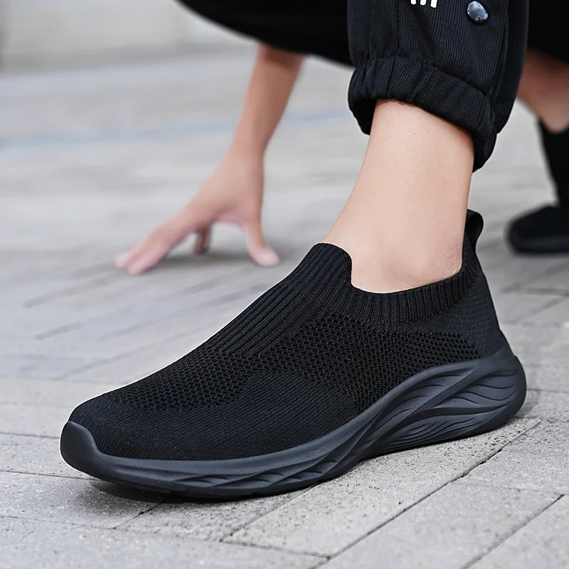 

Men's Sneakers Breathable Running Shoes Lightweight Soft Sole Casual Shoes Outdoor Male Loafers Slip on Plus Size Walking Shoes