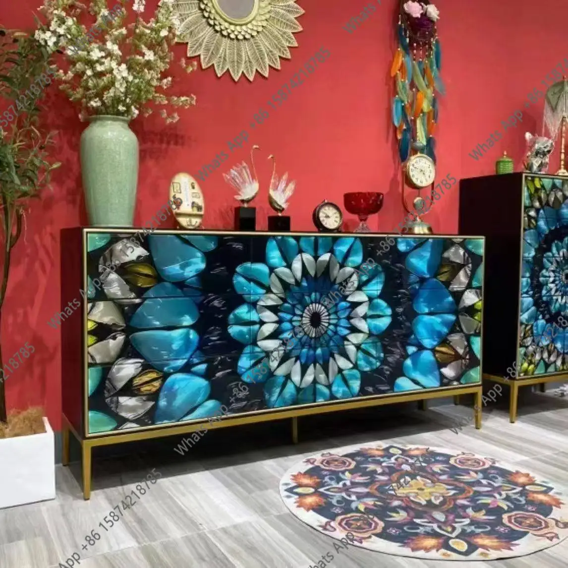 

Light luxury modern living room storage chest of drawers painted decoration entryway cabinet bedroom storage cabinet Italian fiv