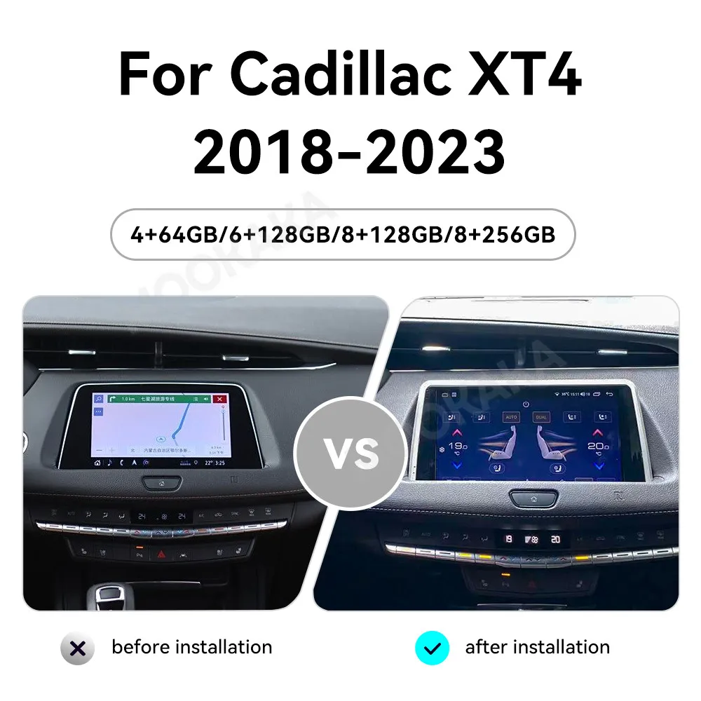 Radio samochodowe z Androidem 13, funkcją AUTO Carplay i DSP, do Cadillac XT4 (2018-2023), odtwarzacz multimedialny, radioodtwarzacz, magnetofon, odtwarzacz wideo, GPS, jednostka główna.