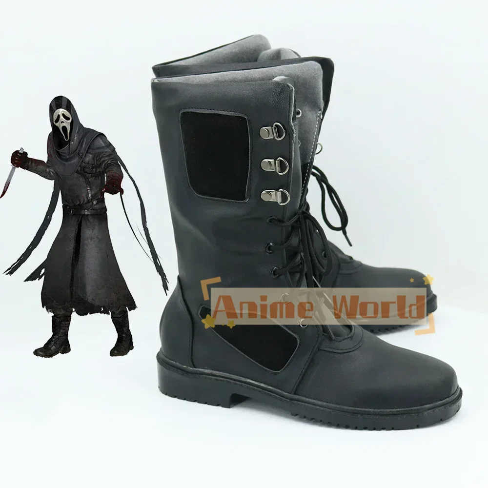 Scarpe cosplay con faccia di fantasma Scarpe in pelle PU Stivali di carnevale di Halloween DBD Cosplay Prop su misura