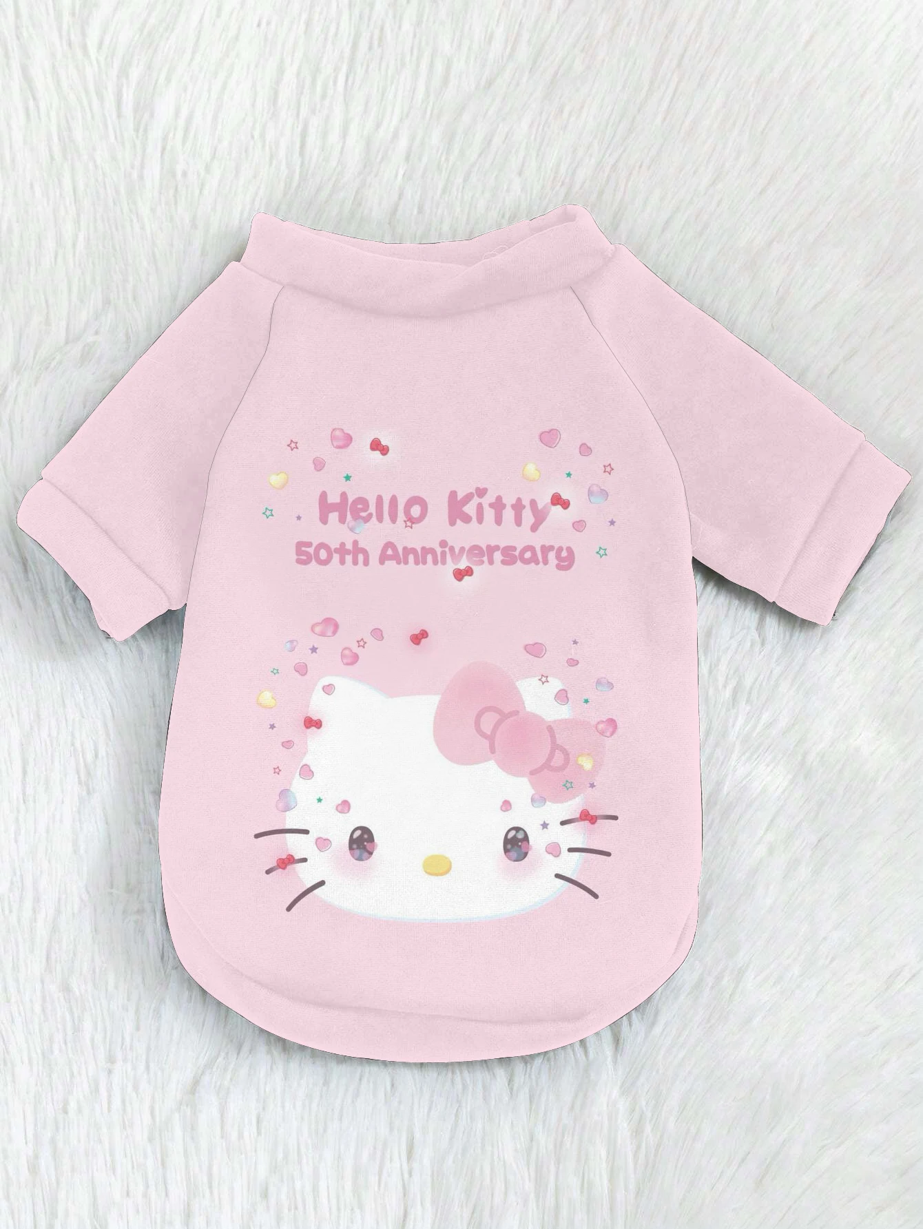 Dog clothing 2025 new pet Hello Kitty print round neck simple autumn and winter sweatshirt golden retriever Song Shi dog