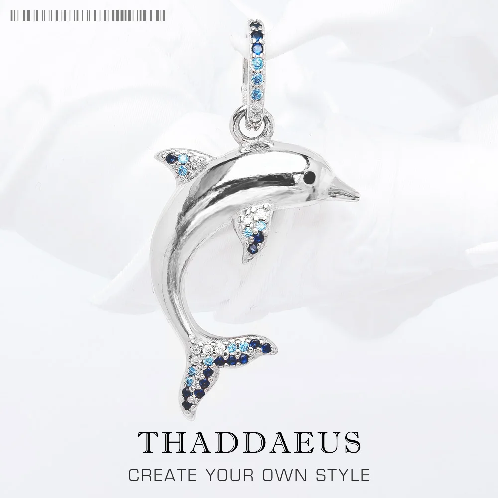 

Pendant Dolphin Blue Brand 925 Sterling Silver Glam Jewelry 2023 Europe Style Accessorie Soul Lucky Gift For Woman