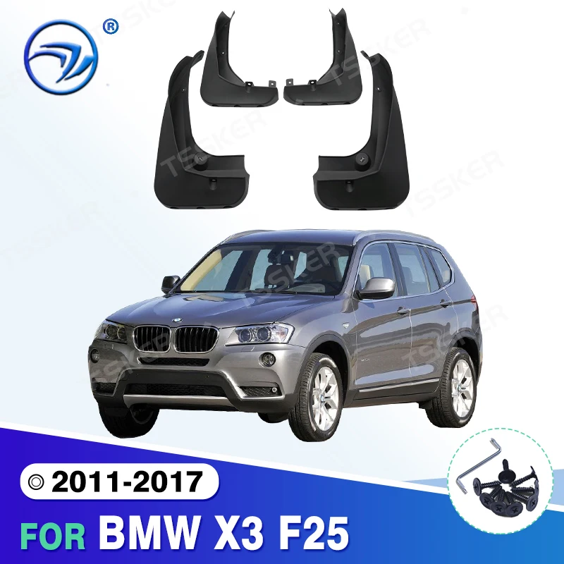 4pcs Car Fender Flares Mud Splash Guards Mud Flaps Mudguards Mudflaps for BMW X3 F25 2011-2017 Accessories 2012 13 14 2015 2016