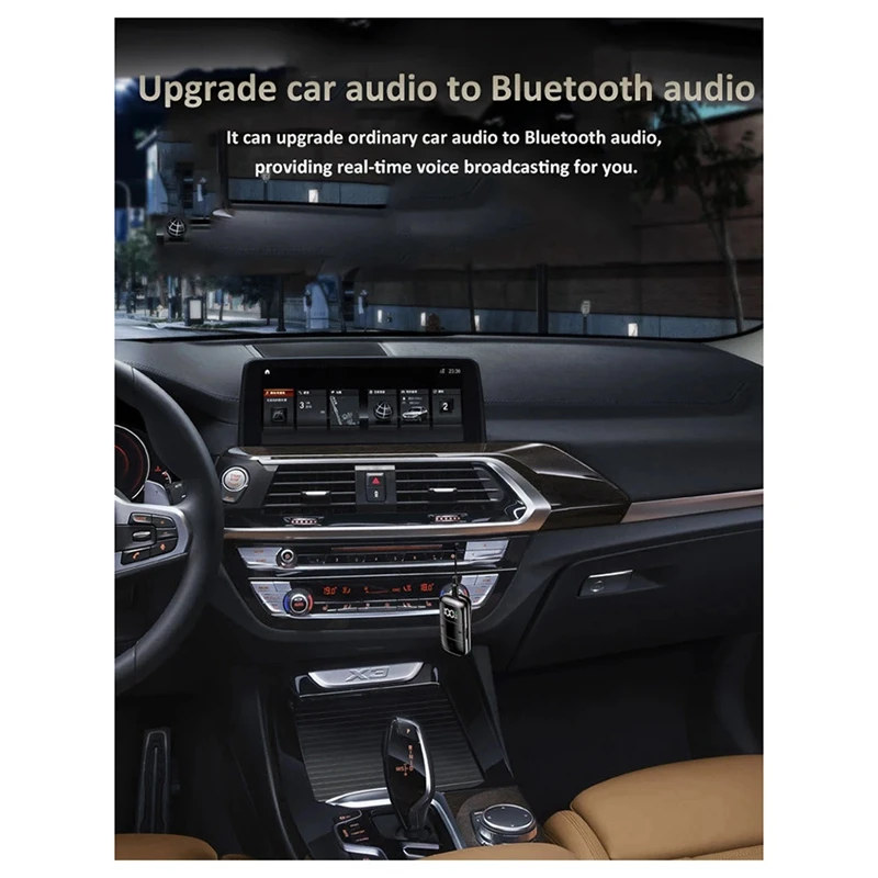 BNVN-Bluetooth 5.3 Receptor de Baixa Latência Gaming Headset ANC + ENC Cancelamento de Ruído 3.5Mm AUX Adaptador de Áudio Sem Fio Com Microfone