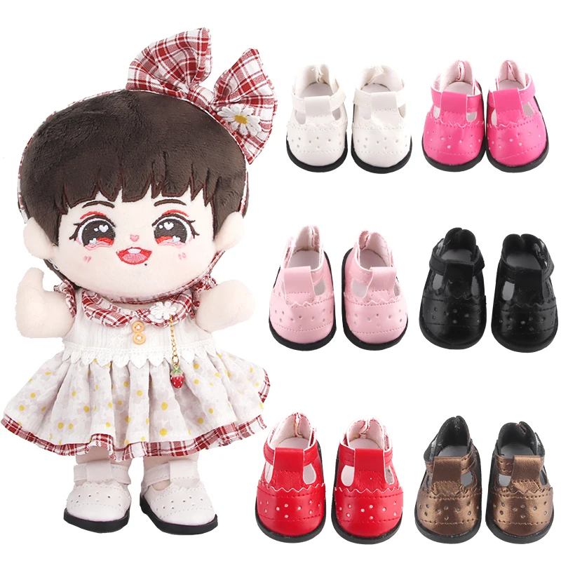 5cm Cute Perforated Doll Shoes Mary Jane Style Cute Mini ShoesFor 14-inch American Dolls Fit 30-35cm Baby Girl Nancy Lise Dolls