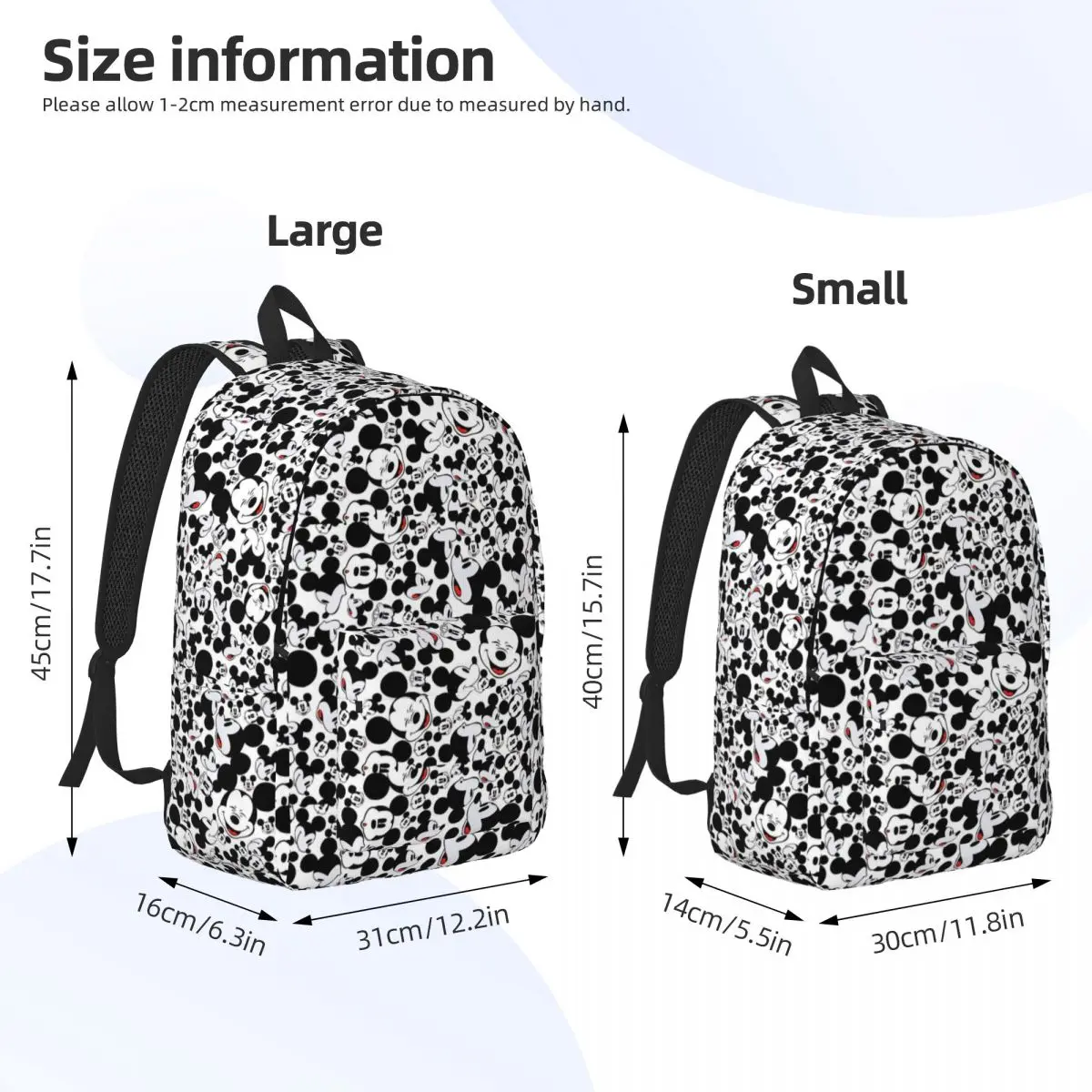 Custom Mickey Mouse Minnie Laptop Backpack Women Men Fashion Bookbag for School College Student Bag