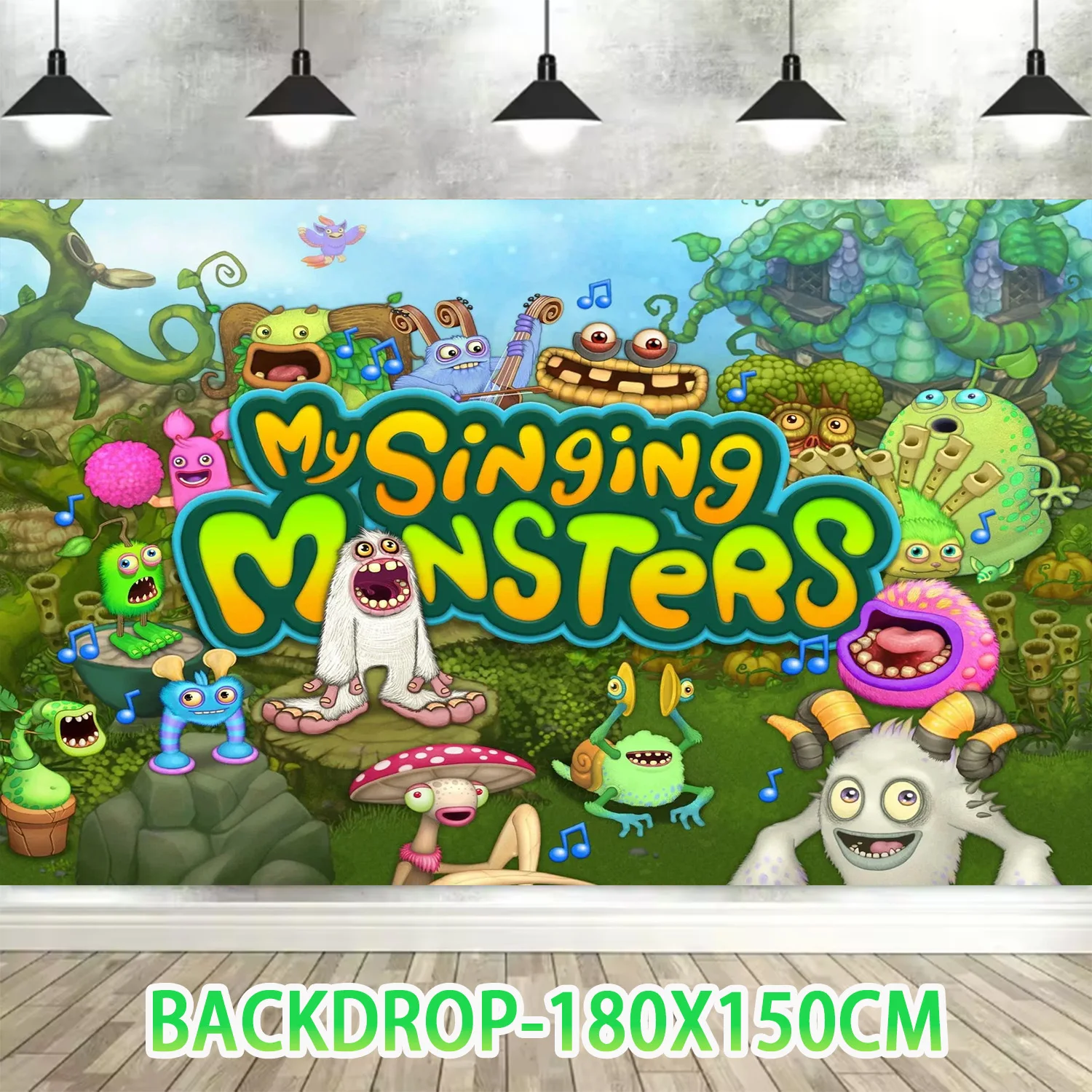 Cartoon My Singing Monsters Themen-Geburtstags-Tischset Banner Teller Becher Servietten Monster-Hintergrund Kinder Jungen Geburtstagsparty Zubehör – Detail 8
