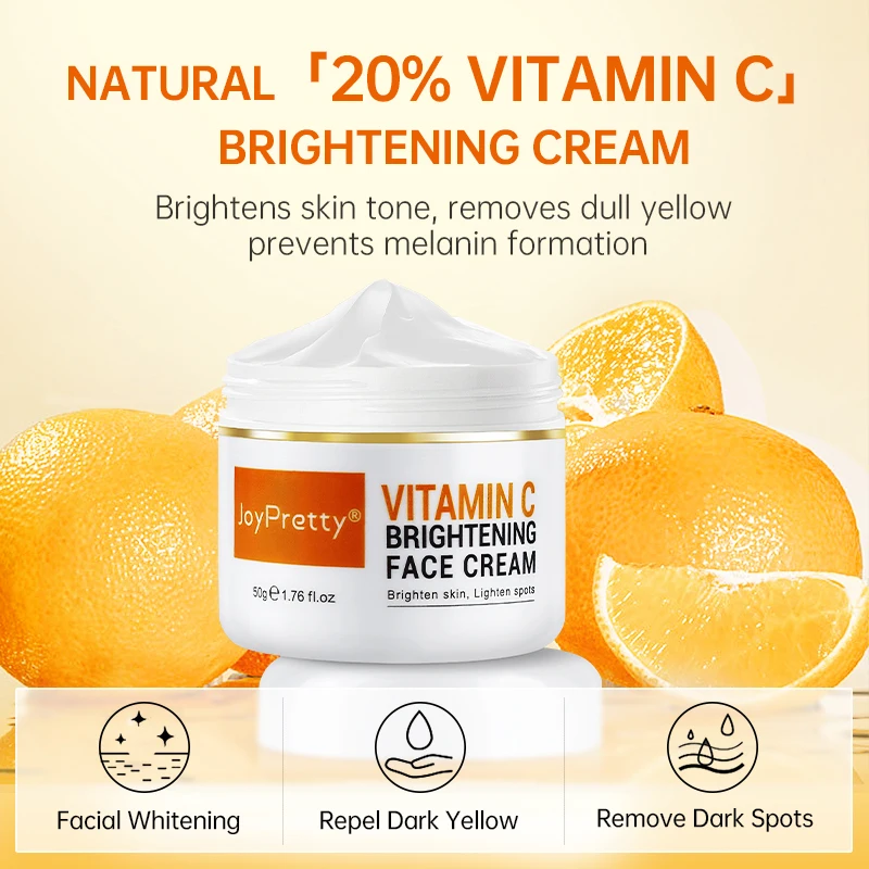 Vitamin C Face Cream Skin Care Pigment Spots Freckles Remover Whitening Moisturizing Anit-Aging Cosmetics Korean Beauty Health