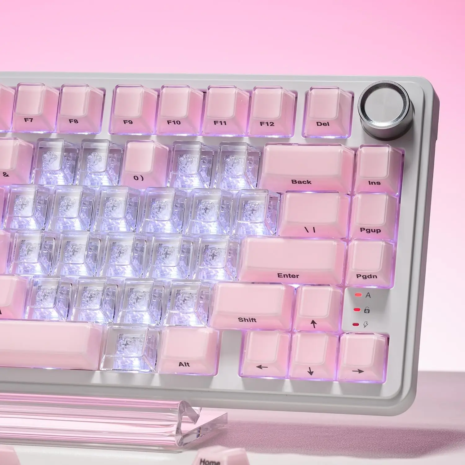 75 Percent Cute Custom Keycaps 95 Keys with 20 Keys Clear Key caps Cherry Profile for 61/68/84/87 Cherry Gateron MX Mechanical