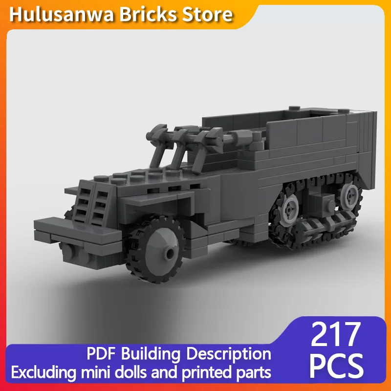 

M3 Half-Track Armored Personnel Carrier Model MOC Building Bricks War Equipment Modular Technology Gifts Holiday Children Toys
