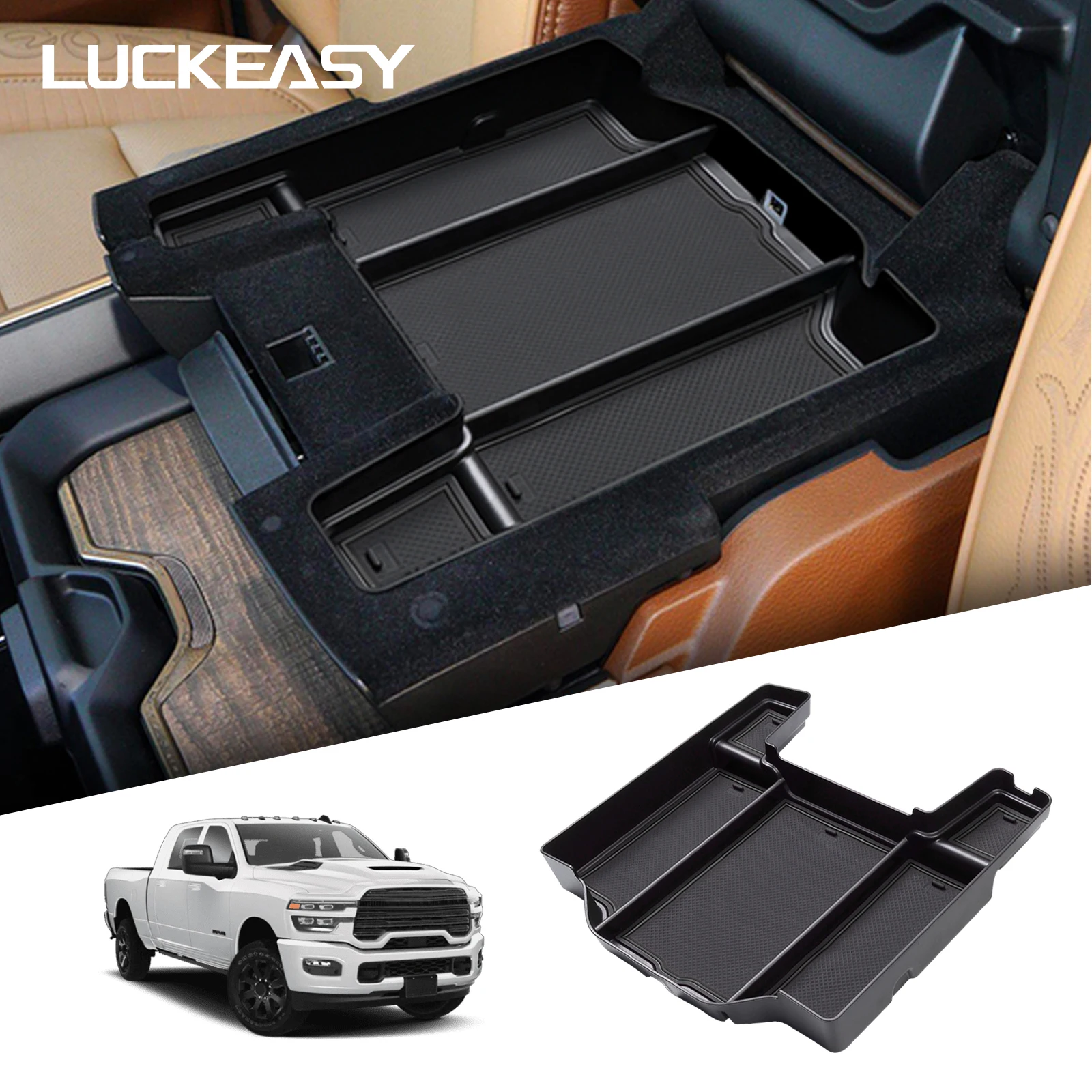 for Dodge Ram 1500 2500 3500 2019-2026 Car Storage Box Interior Accessories Center Console Armrest Box Storage Organizer Tray