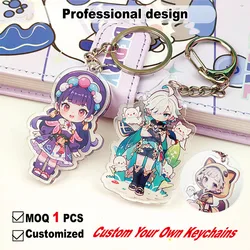 Llavero acrílico personalizado con foto de Kawii Idol, llavero de figura de Anime, Impresión de doble capa, llavero personalizado