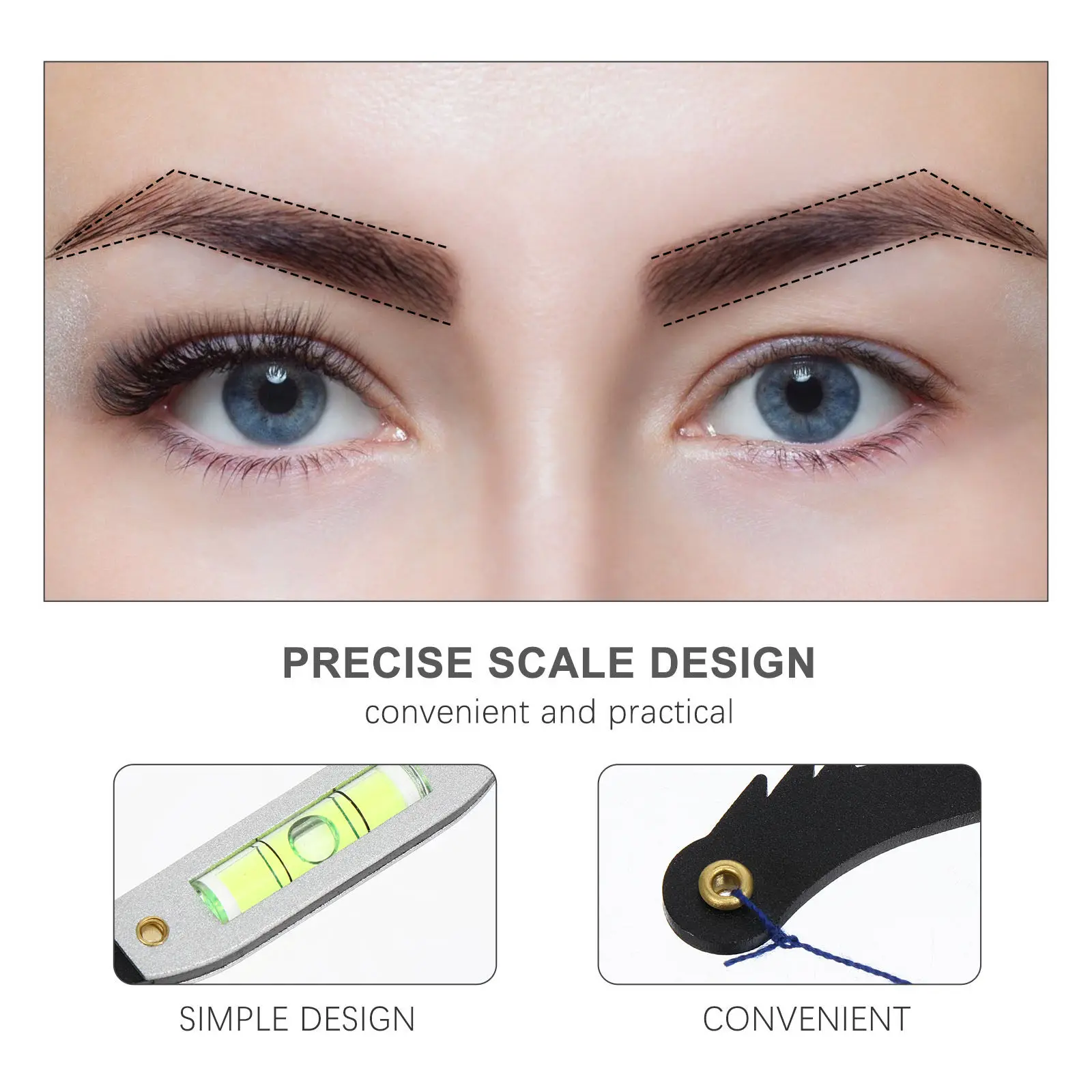 

1Pcs Eyebrow Positioning Ruler Clear Scale Design for Symmetrical Brows Lightweight Measuring Ruler Eyebrow Drawing Line Tool