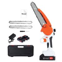 8 Inch Mini Chainsaw, Cordless Chainsaw Brushless Motor with 2x2.0AH Batteries, 2 Chains, Electric Handheld Chainsaw for Branch