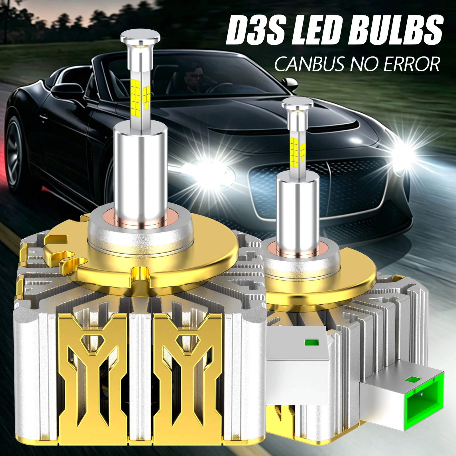 

Carlke D3S Led Bulb Canbus Ultra Powerful 360-Degree LED Lighting for Car Headlights 6500K 40000LM Direct HID to LED Replacement