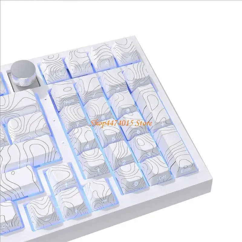 K1AA Элегантная боковая гравийная линия Line Olluminated Keycap Установите 136 шт. Для механической клавиатуры
