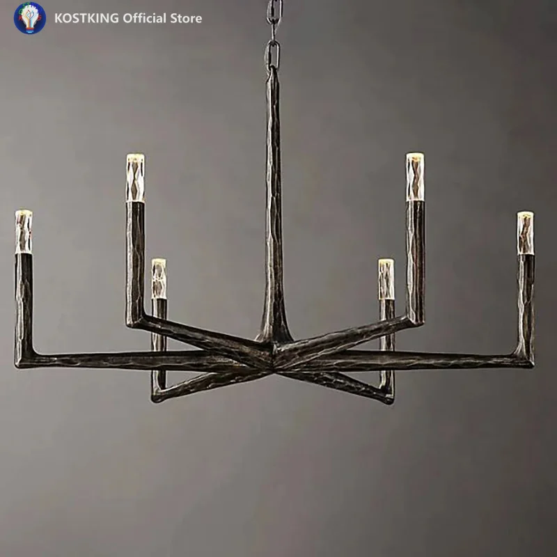 

Retro American Old Tree Of 18th Century Copper Crystal LED Chandelier Lustre Suspension Luminaire Lampen For Living Room