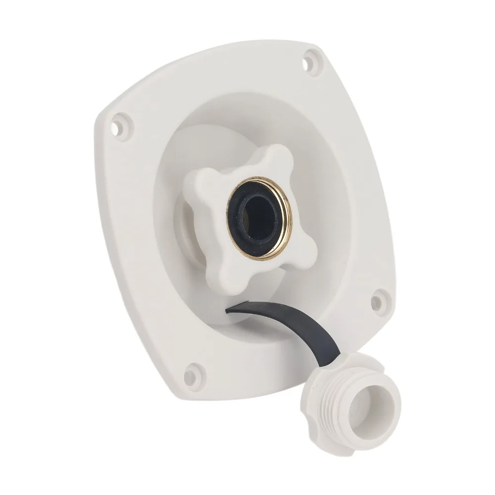 

Белый настенный регулятор давления воды с черным встроенным клапаном для автодомов