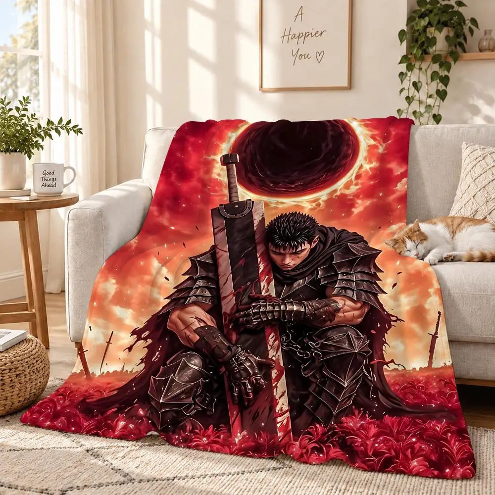 Classic comics B-Berserk Throw 240g Lightweight Flannel Blanket, Soft Skin Throw Blanket for Sofa Bedroom
