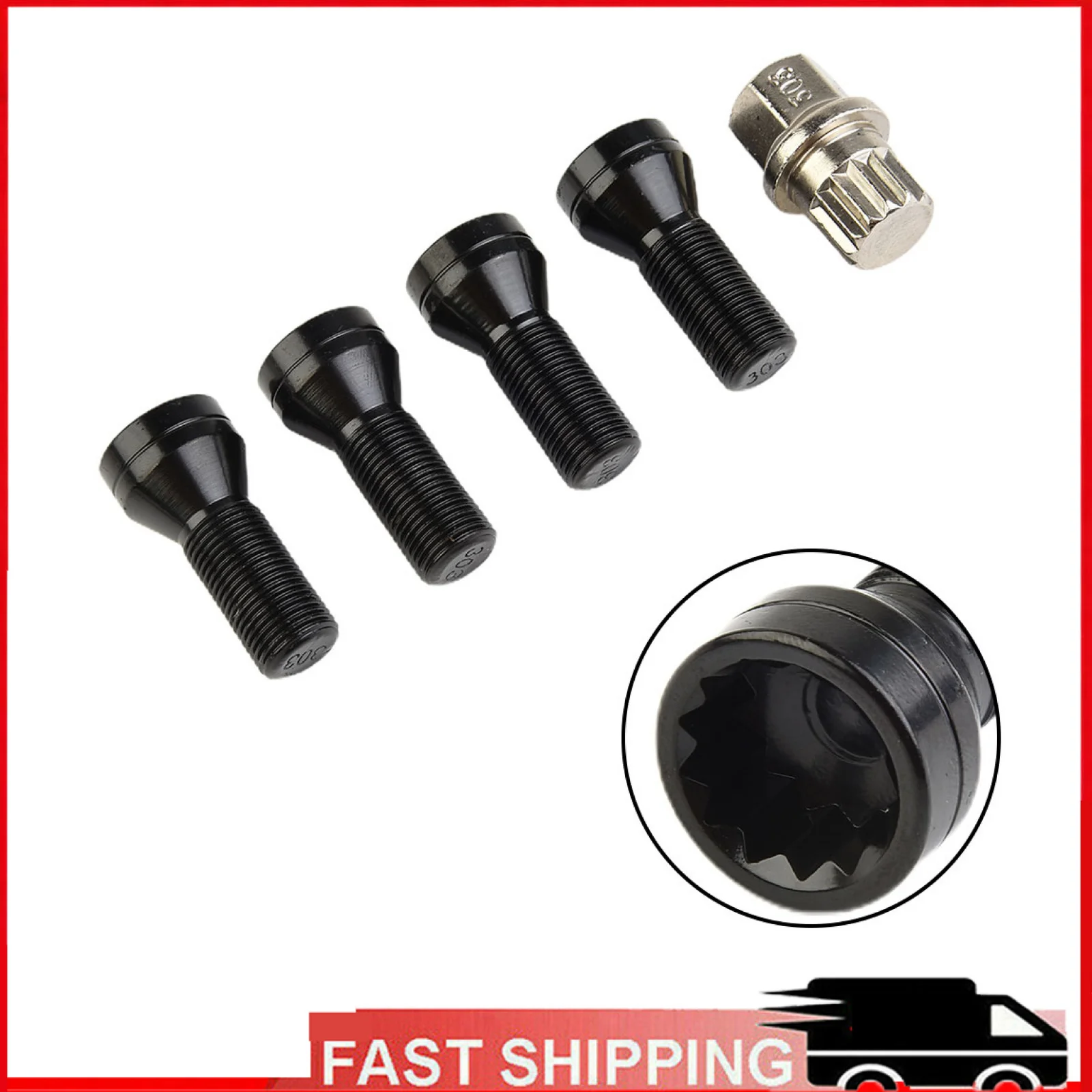 

4 Pcs M14*1.25/M12*1.5 Black Alloy Car Wheel Locking Bolts Lug Nuts Anti-theft+key Stainless-Steel For BMW I3 R50 36136776076