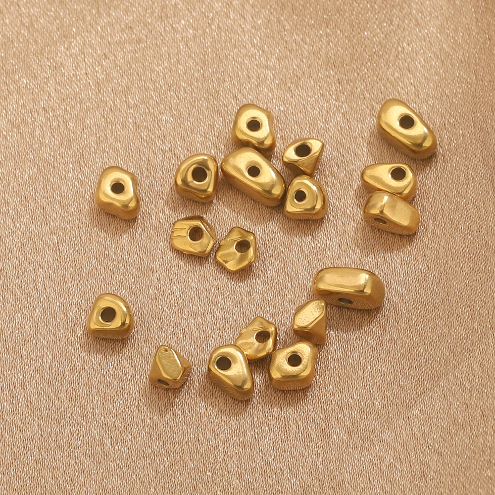 20 stücke Edelstahl Unregelmäßige Spacer Perlen Für Schmuck Armband Machen Lose Perlen DIY Gold Perlen Schmuck Liefert Zubehör – Detail 6