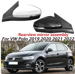 Car Left Right 6 Wires Rear Mirror Assembly  Volkswagen VW Polo 2019 2020 2021 2022 Heated Manual Fold Turn Signal Lights