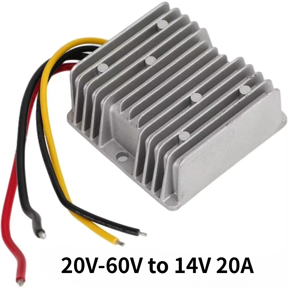 DC to DC Converter 20V-60V to 14V 20A Step-Down Module Waterproof Reducer Voltage Transformer Power Supply Module For Golf Cart