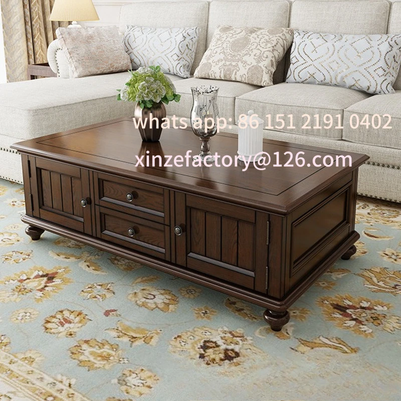 

Customizable American Solid Wood Coffee Table Living Room Bedroom Ash Wood