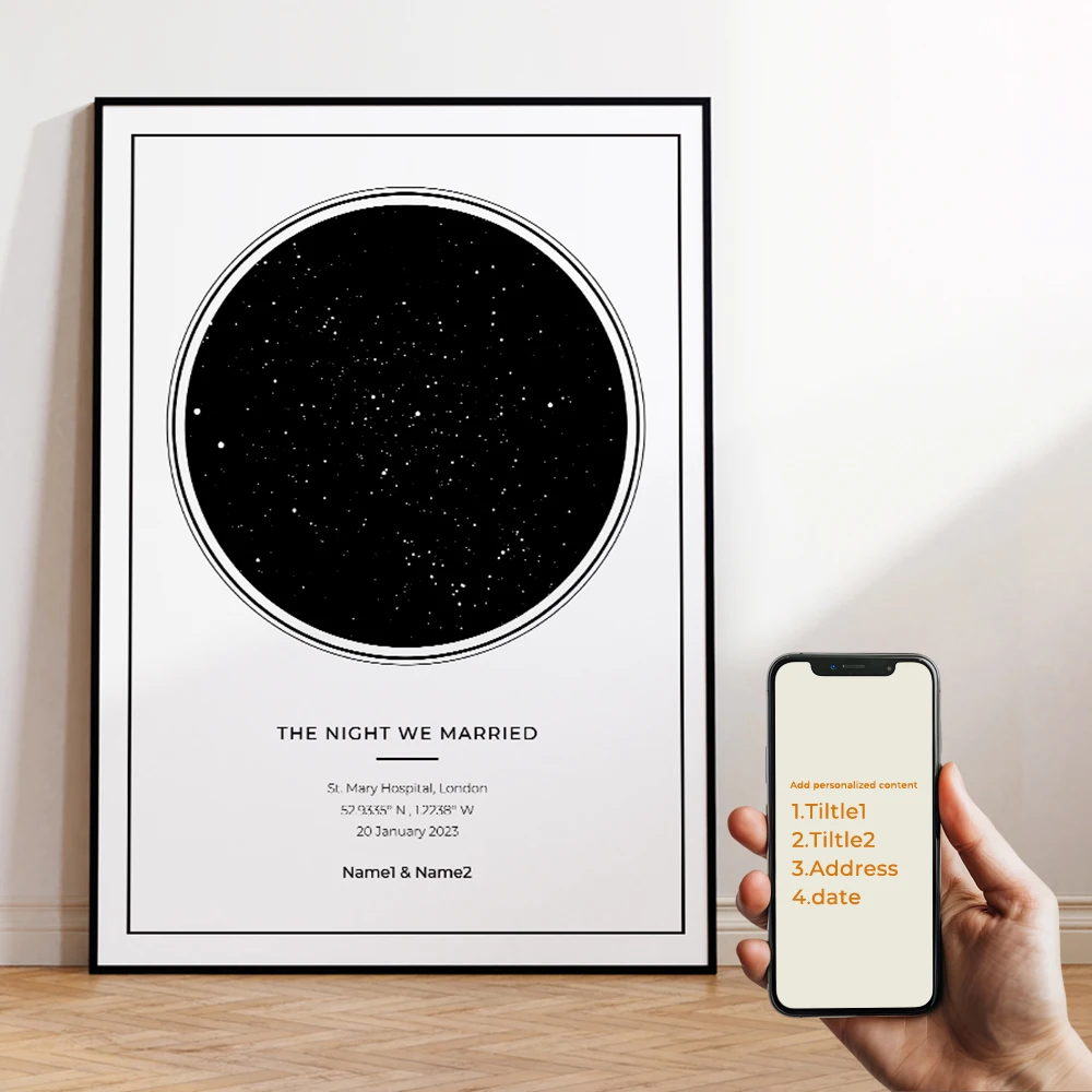 الحديثة مخصصة شخصية ليلة السماء ستار خريطة الرسم على لوحات القماش الجدارية المشارك يطبع لوحات صورة لغرفة المعيشة ديكور المنزل