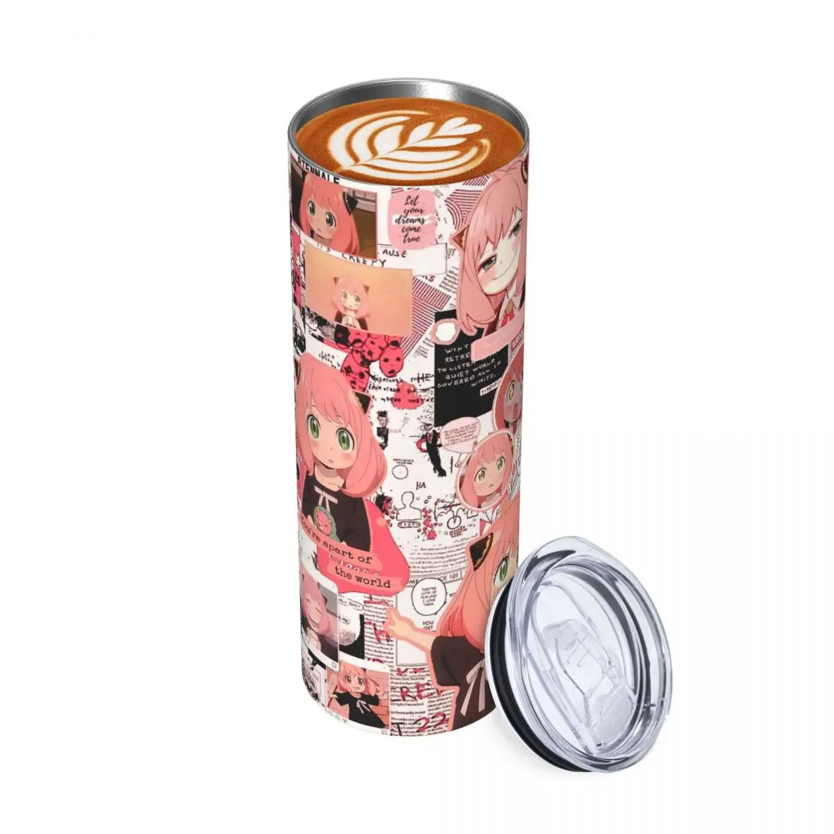 

Spy X Family Anya Forger Стакан из нержавеющей стали, кружка с вакуумной изоляцией, термохолодная бутылка, соломинки с крышкой, 20 унций