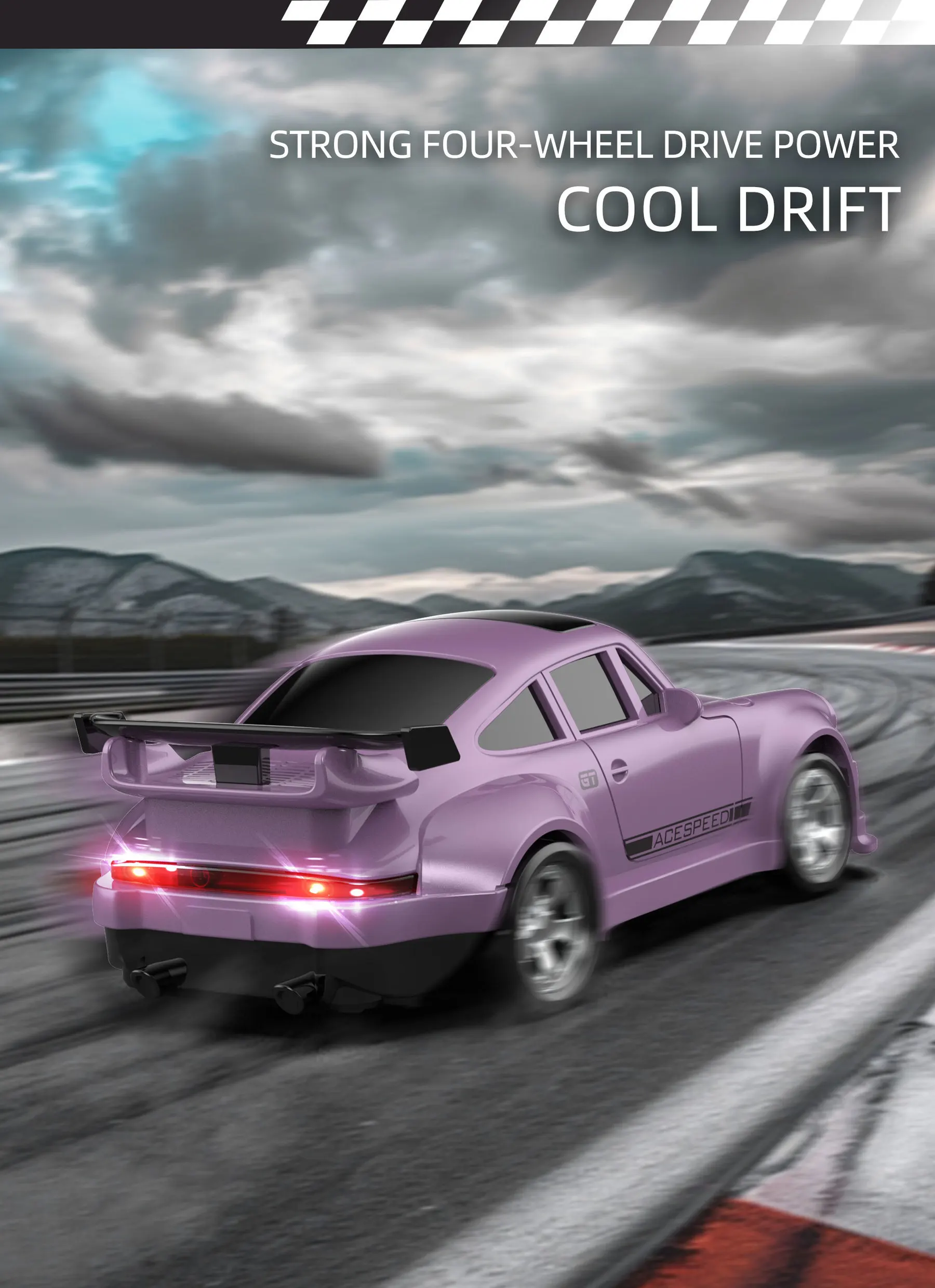New 4WD 2.4GHZ RC Simulation Mini Drift Car Palm Racing Model Desk Toys 1/64 Scale Remote Control Car Gift for Children Boys.