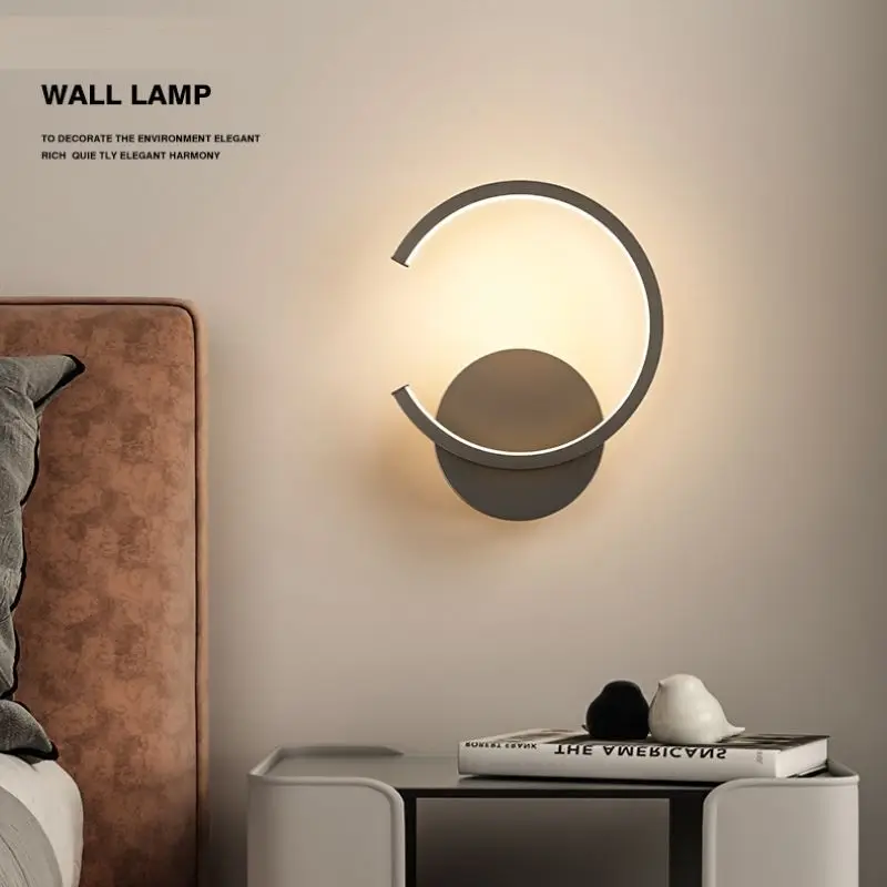 

Bedside Minimalist Bedroom Personalized Creativity Nordic Living Room Corridor Background Wall Decoration 2023 New Wall Lamp