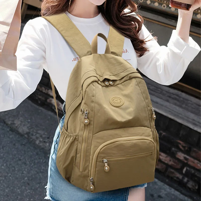 

Solid Color Minimalist Canvas Backpack Stylish Rucksack Adjustable Straps Zippered Compartments Perfect Daily Commute Backpack
