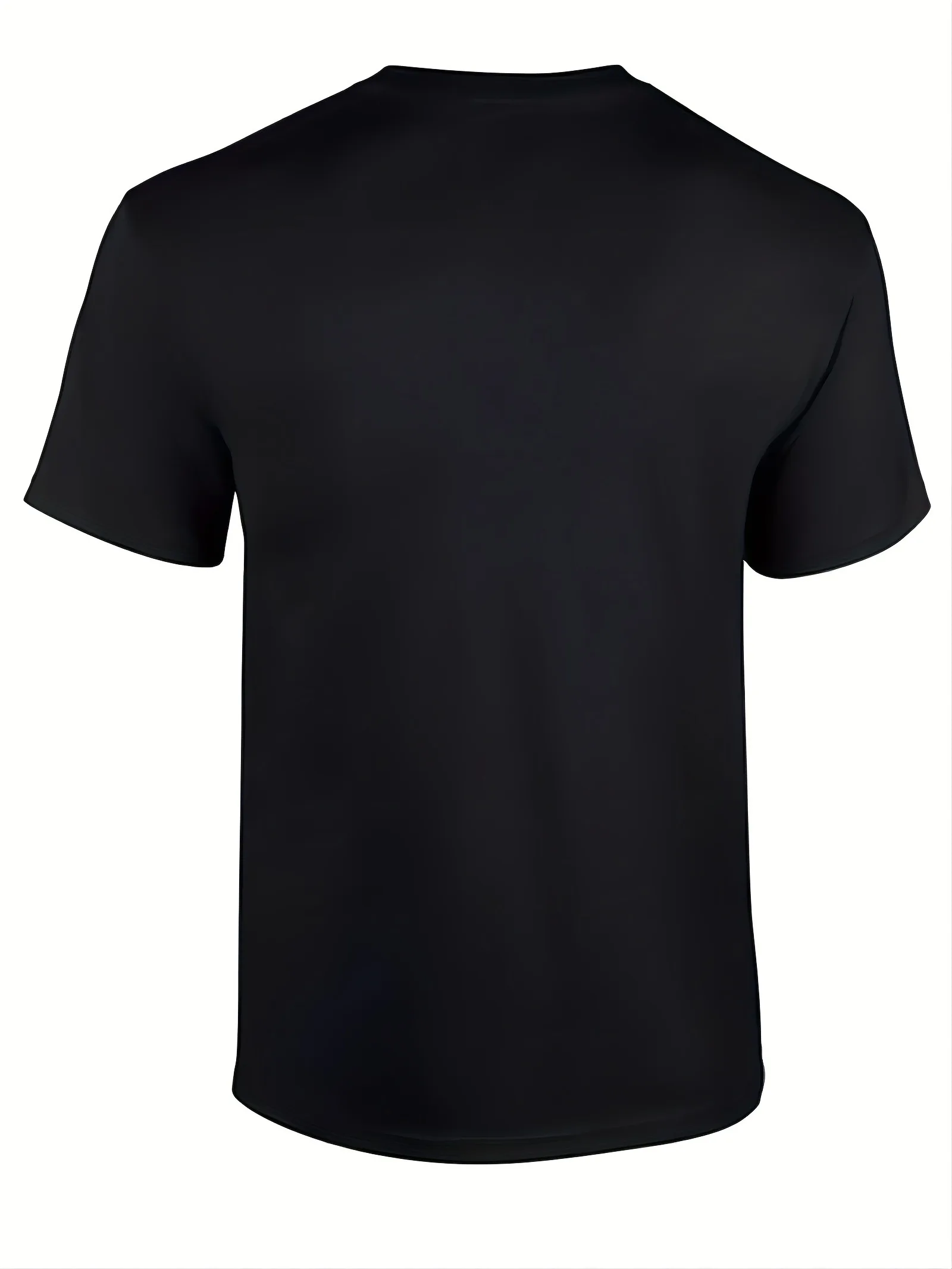 Plus Size Black Personalized Printed T-Shirt, Decorated with 