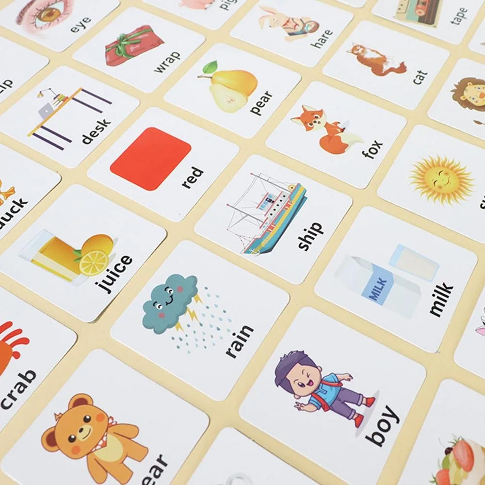 Carte Flash Card Flashcard per alfabetizzazione Lettera in legno Blocco di ortografia Alfabeto Gioco di ortografia Gioco di puzzle Carta di parole inglesi