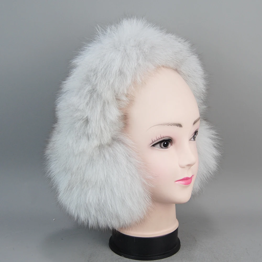 New Winter Earmuffs Fur Real Women Warm Gift Girlfriend 2022 Female Fluffy Soft Natural Fox Fur Protection Headphones Ear Warmer