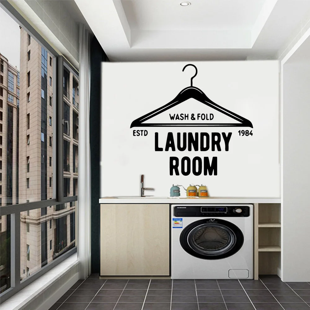 Laundry Room Decor Washing Quotes And Signs Wall Sticker Decoration For Washing Room WC And Toliet Sticker Decor Accessories