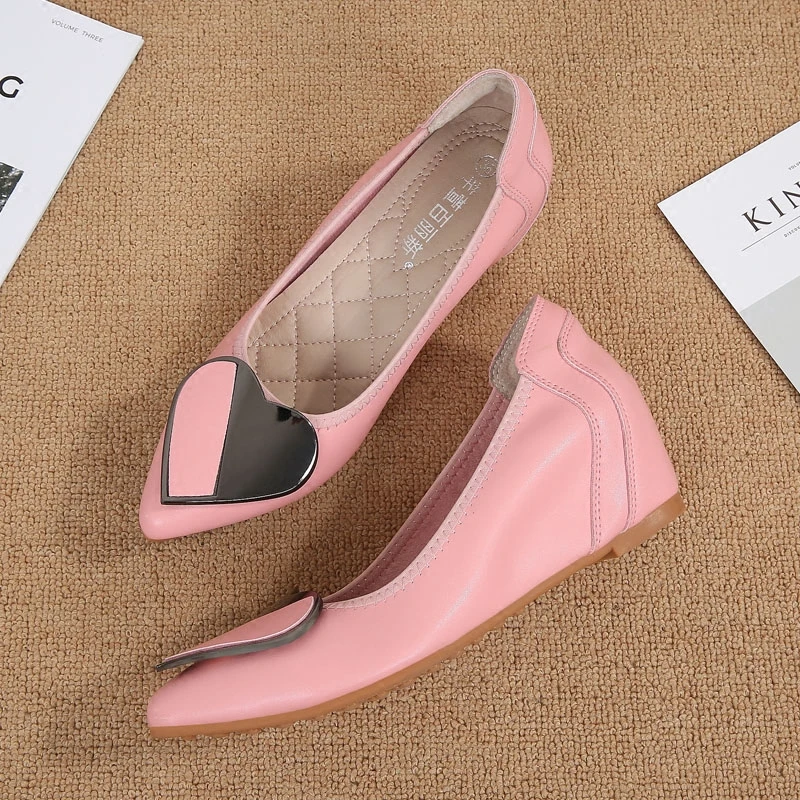 

A111 Size 34-40 New Fashion Women Shoes Spring Autumn Slip On Female Footwear Ladies Wedges Shoes 2023 Woman Shoes Heart Shoes