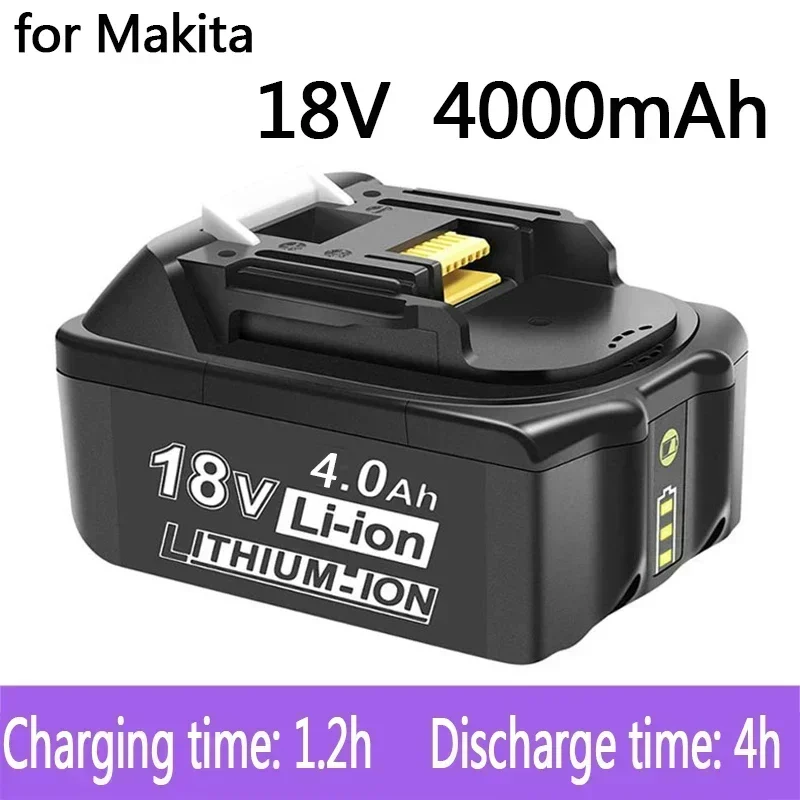 

100% Original Makita 18V 4000mAh Rechargeable Power Tools Makita Battery with LED Li-ion Replacement LXT BL1860B BL1860 BL1850