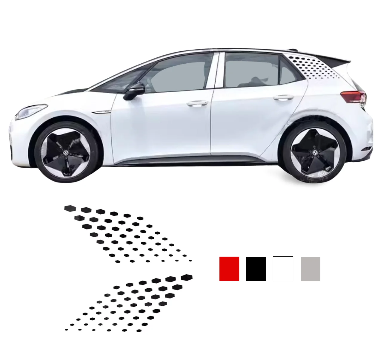 

Pair Car Rear Sticker Spoiler Side C Pillar Decal Graphics Vinyl Blackout Wrap Kit for VW ID.3 ID3