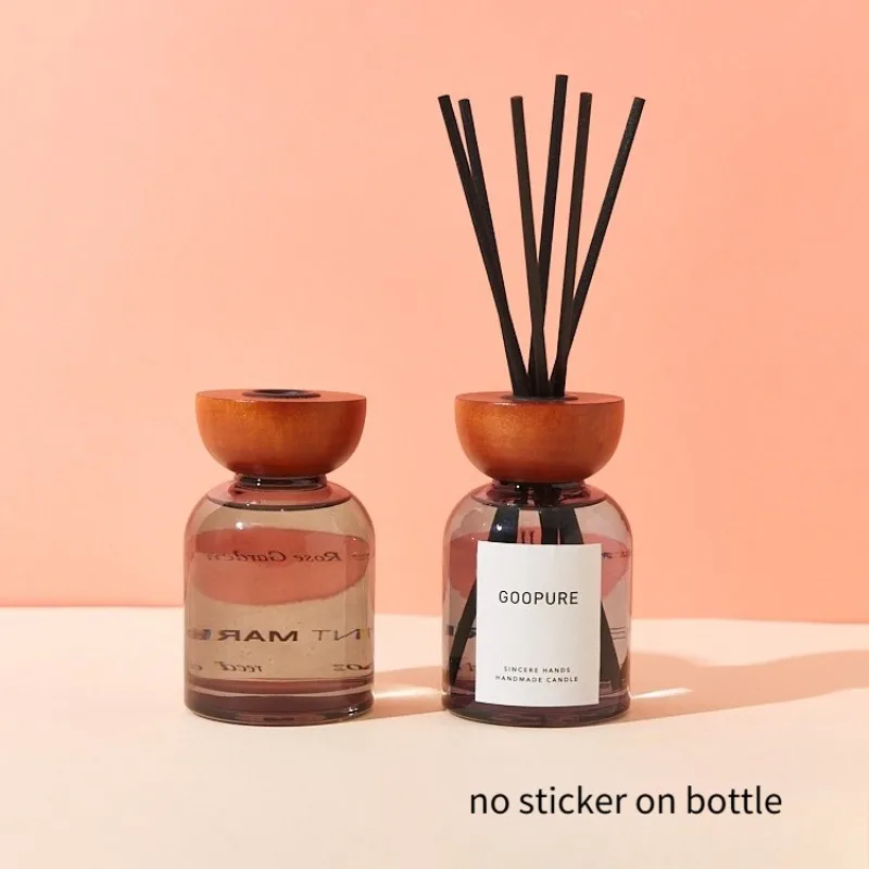 Grey Glass Bottle with Wooden Lid for Reed Diffuser, Empty Glass Container, 5.1 FL OZ/150ML