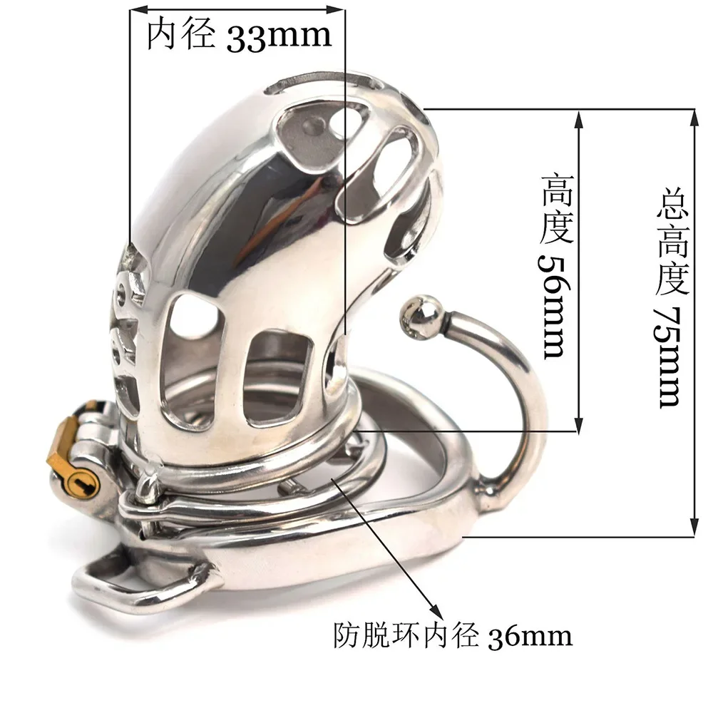 Stainless Steel Arc Ring Chastity Device Sex Toi For Man Erotic Chastity Cage Cock Cage Penis Lock Men\'s SM Anti-escape  Sextoys