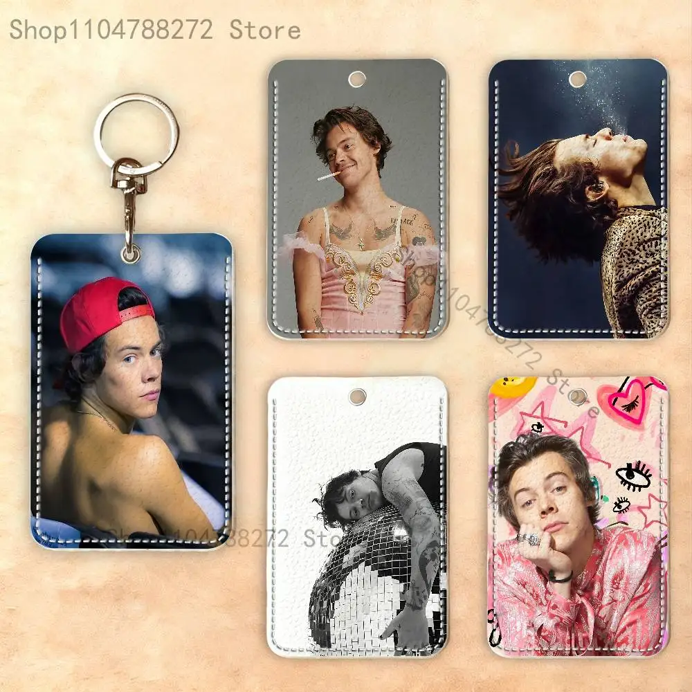 H-HaRRy Music S-Styles Premium PU Leather Card Holder Card Case with Metal Carabiner,Customizable Design for Daily Use