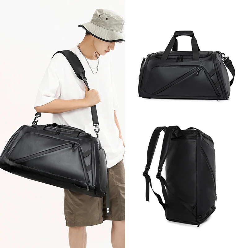 Outdoor Travel Large Capacity Luggage Storage Bag Men's Waterproof Dry Wet Separation Fitness Bag Hiking Crossbody Bag